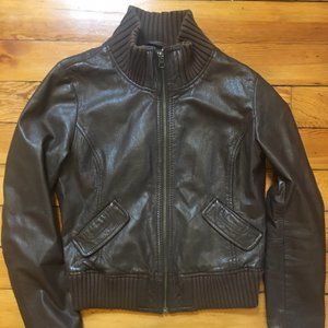 Brown leather jacket